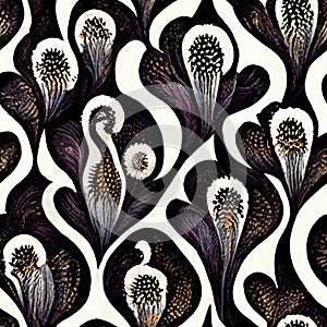 Woven opulence, a damask traditional seamless pattern