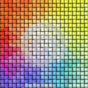 Woven rattan weave seamless knit pattern texture background - light rainbow full color spectrum