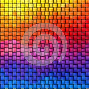 woven rattan weave seamless knit pattern texture background - vibrant horizontal rainbow color spectrum