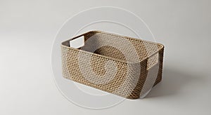 Woven Rectangular Storage Basket with Handles