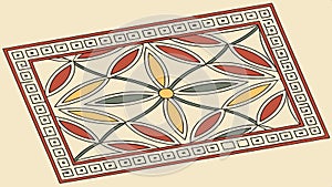 Woven rug pattern, textile design, and decorative floor art. vector design Generative AI photo