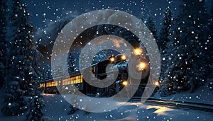 Woven from a Snowy Tale: Polar Express in the Reflection of Snowy Roof