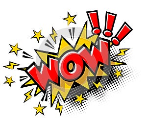 Wow comic speech bubble