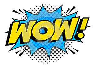 Wow comic speech bubble, vector