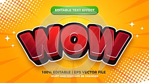 wow editable 3d text Effect comic cartoon style