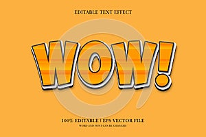 Wow! editable 3d text effect for vector illustration