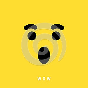 WOW emoticons emoji banner. Social media reaction concept. Vector EPS 10. Isolated on background