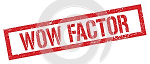 WOW FACTOR red grungy rectangle stamp