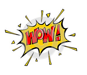 WOW graphic icon Fun comic graphic vector