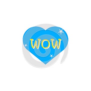 Wow, heart sticker icon. Element of photo stickers icon for mobile concept and web apps. Sticker Wow, heart icon can be used for w