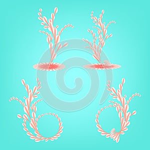 Wow new collection, Flower plant botanical ornament frame abstract background art graphic design vector illustration