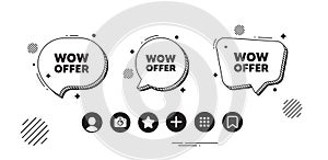 Wow offer tag. Great Sale price sign. Speech bubble offer icons. Vector