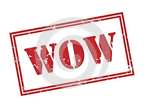 Wow stamp on white background