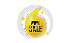 Wow Sale tag. Special offer price sign. Offer 3d quotation banner. Vector
