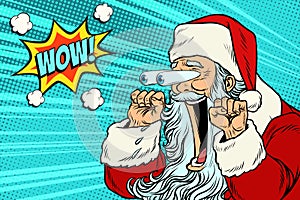 Wow Santa Claus Christmas character emotional reaction