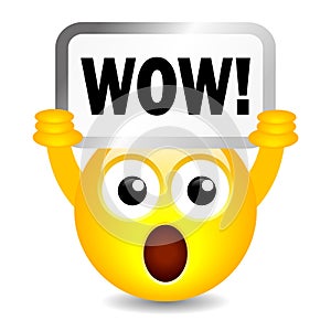 Wow surprised emoji vector cartoon