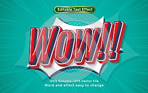 Wow text, comic background, 3d style editable text effect