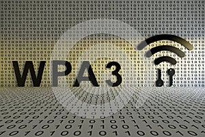 WPA3 concept text sunlight 3D