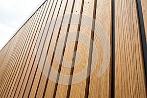 WPC wood vertical pattern in light brown