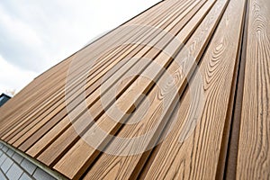 WPC wood vertical pattern in light brown
