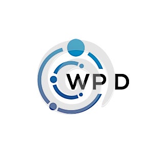 WPD letter technology logo design on white background. WPD creative initials letter IT logo concept. WPD letter design