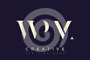 WPM abstract letter logo design