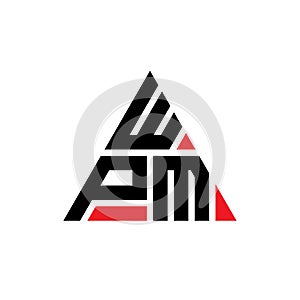 WPM triangle letter logo design with triangle shape. WPM triangle logo design monogram. WPM triangle vector logo template with red