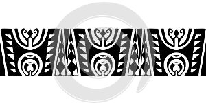 Wrap around arm polynesian tattoo design. Pattern aboriginal samoan