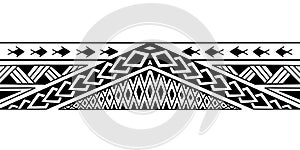 Wrap around arm polynesian tattoo design. Pattern aboriginal samoan.