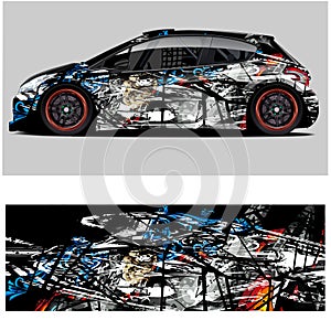 Wrap car design livery vector abstract vinyl sticker printing.