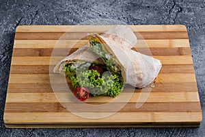 Wrap with chicken meat