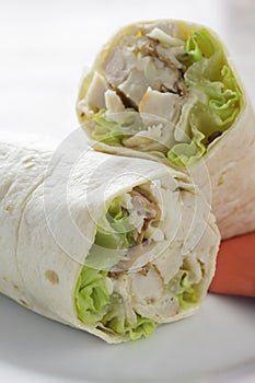 Wrap chicken in a plate