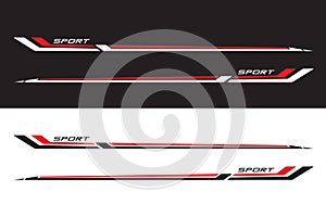 Wrap Design For Car vectors. Sports stripes, car stickers black color. Racing decals for tuning 20240102
