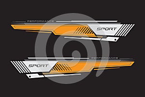 Wrap Design For Car vectors. Sports stripes, car stickers black color. Racing decals for tuning_20240213