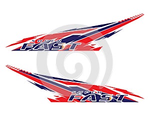 Wrap Design For Car vectors. Sports stripes, car stickers black color. Racing decals for tuning