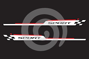 Wrap Design For Car vectors. Sports stripes, car stickers black color. Racing decals for tuning