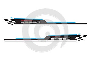 Wrap Design For Car vectors. Sports stripes, car stickers black color. Racing decals for tuning