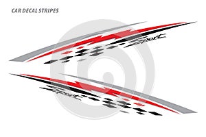 Wrap Design For Car vectors. Sports stripes, car stickers black color. Racing decals for tuning3