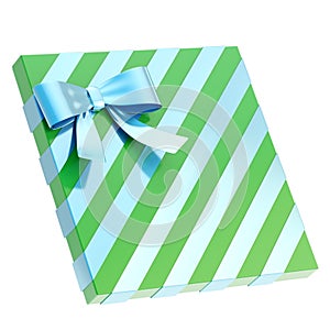 Wrapped gift box with a bow and ribbon