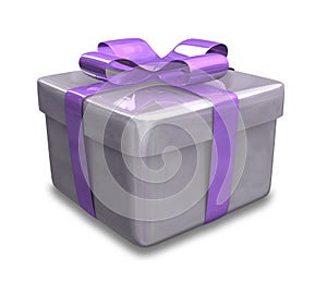 Wrapped purple gift 3D v3