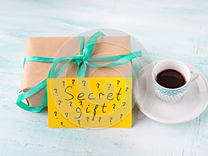 Wrapped surprise birthday holiday gift box coffee