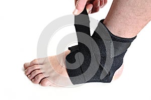 Wrapping a Black Ankle Brace