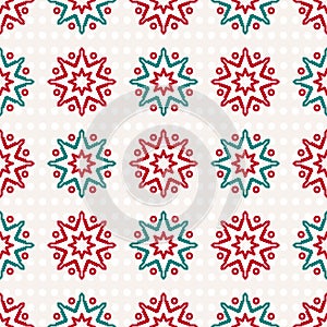 Wrapping paper for Christmas presents. Retro Merry Christmas background with snowflakes.