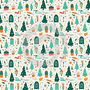 wrapping paper design featuring DIY holiday crafts