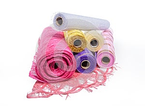 Wrapping paper for flowers in rolls on a white background