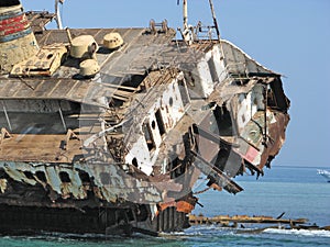 Wreak boat. Red Sea. Egypt photo