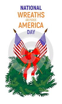 Wreath across America. Vector banner