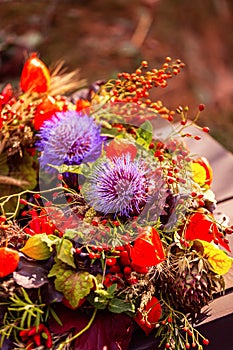 Wreath of autumn flowers