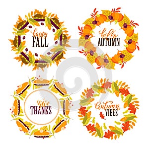 Wreath and border set Autumn and Thanksgiving decor
