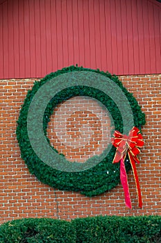 Wreath on the Brick Wall photo